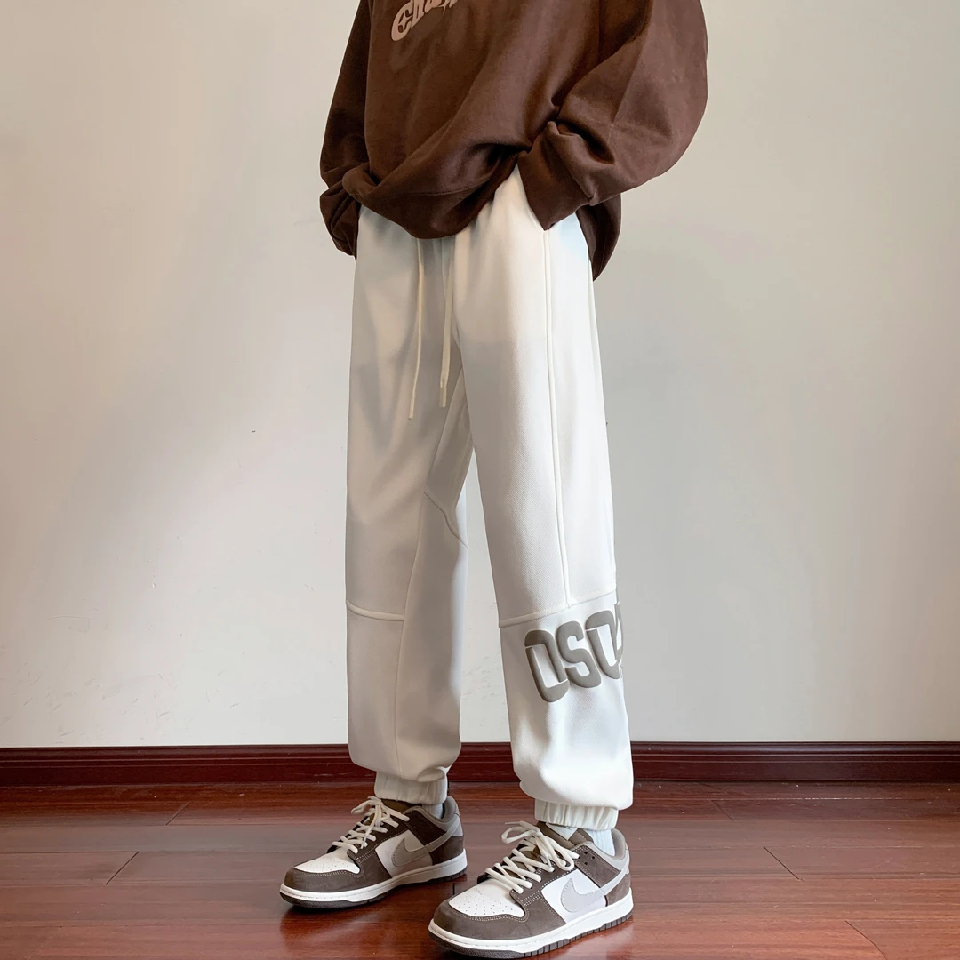 运动裤男秋季新款宽松设计感字母束脚休闲长裤子男生潮流百搭卫裤