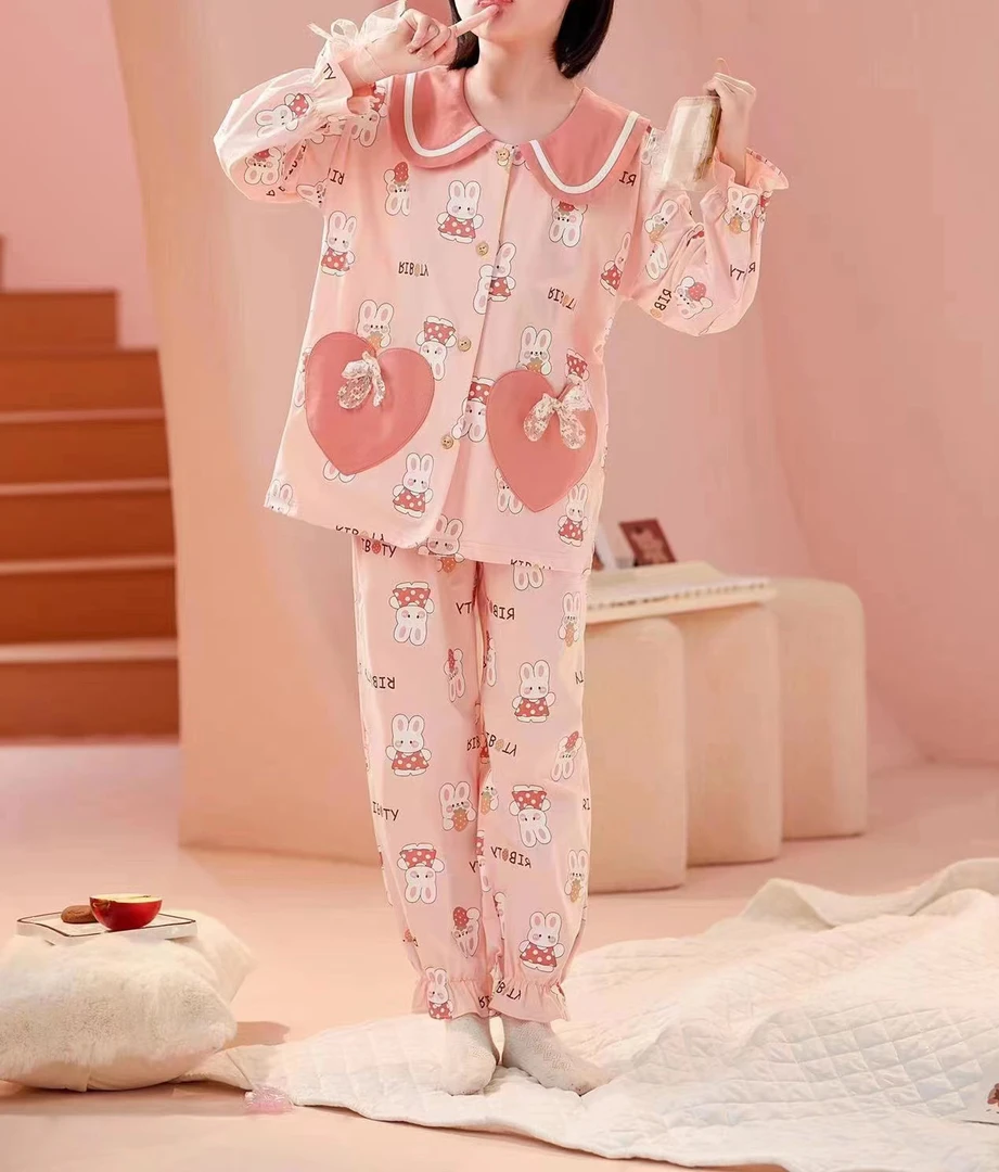 睡衣儿童春秋款棉质爽棉长袖套装童装可爱套装