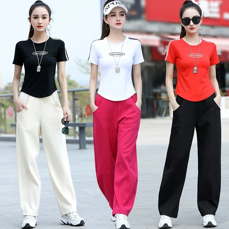 杨广场舞服装春夏季显瘦时尚网红短袖裤子跳舞服专卖女款女士丽萍