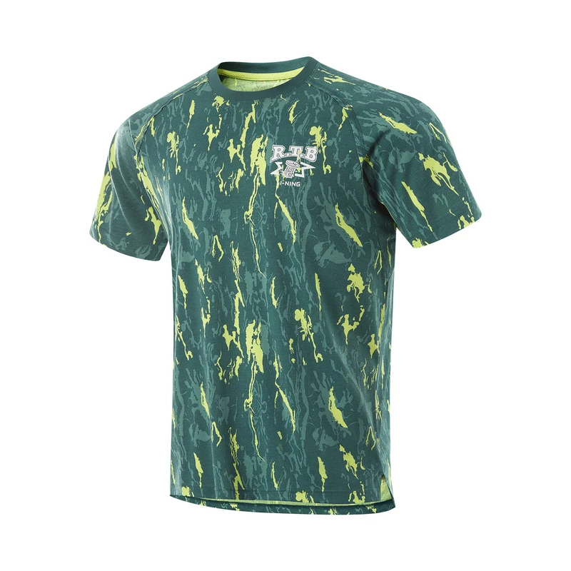 李宁短袖夏季男子健身系列舒适透气常规百搭短袖T恤衫ATSU415-B品