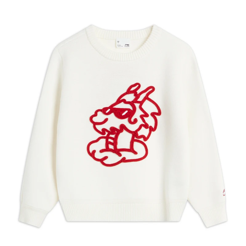 李宁编织衫男童运动生活系列舒适常规套头无帽编织衫YMBU003--B品