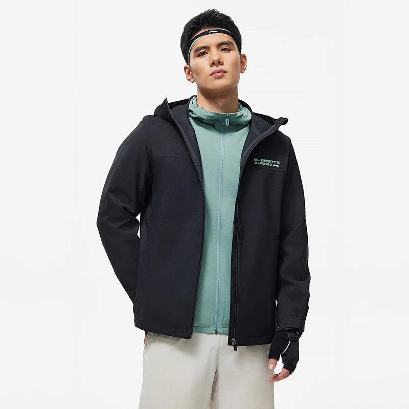 李宁风衣男款春季跑训系列时尚透气常规休闲运动风衣AFDU093-