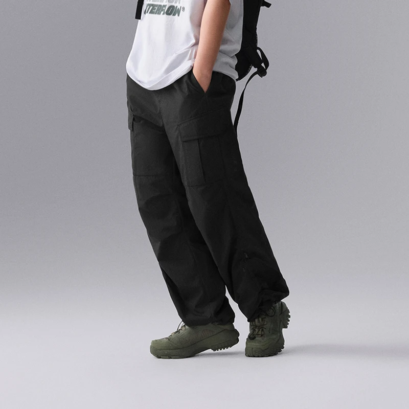 中国李宁2024年CF溯男女款直筒防晒宽松伞兵裤运动长裤AYKU627-