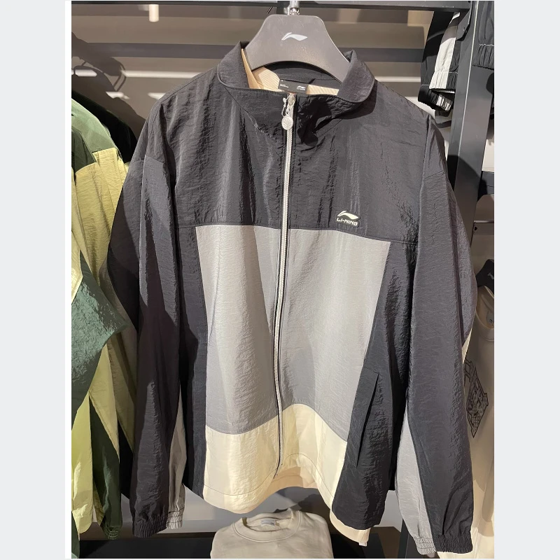 李宁风衣男款夏季运动生活系列舒适透气宽松运动风衣AFDU665--B品