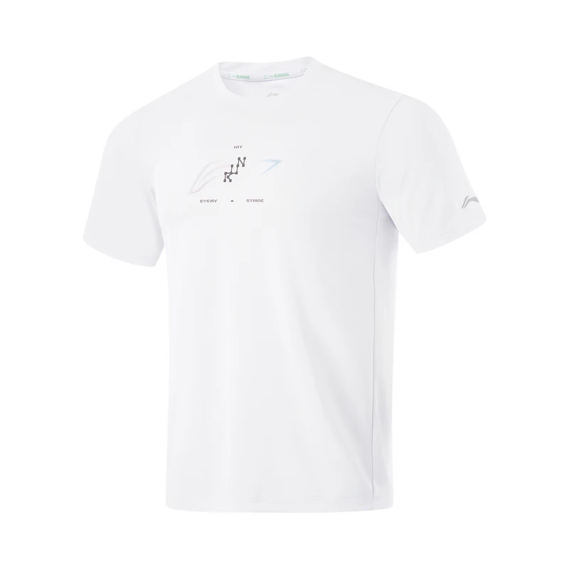 李宁短袖夏季男子跑训系列舒适透气百搭常规短袖T恤衫ATSU201-B品