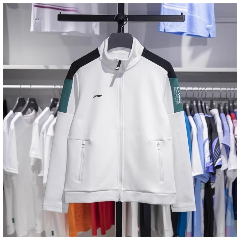 李宁卫衣女款冬跑训系列舒适百搭常规开衫无帽卫衣AWDUA82--B品