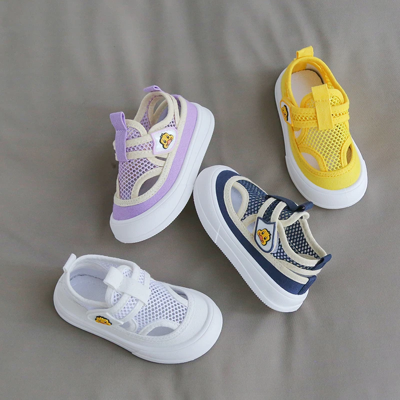 木木尼鸭正品夏季洞洞儿童凉鞋男女童幼儿园镂空飞织网鞋透气板鞋