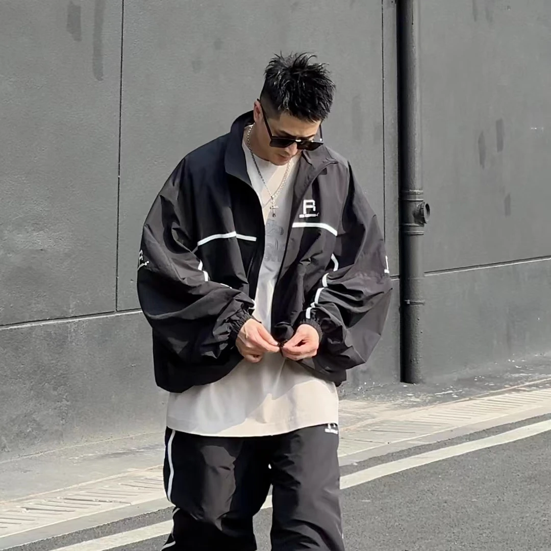 到位男装春秋时尚休闲百搭美式套装夹克H901+H901K