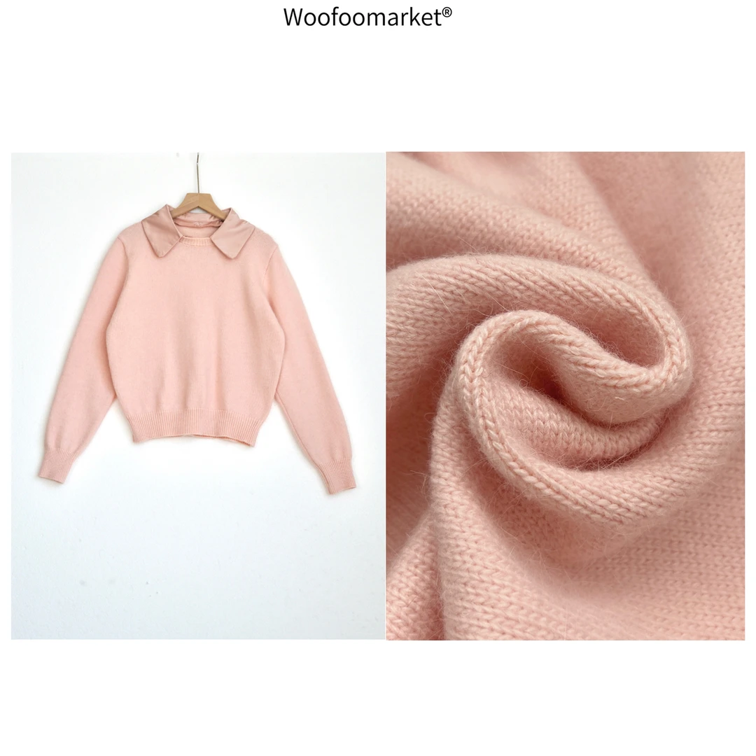 【海街日集】缎面领子可拆卸 套头毛衣女秋冬小个子~小发圈 MY429