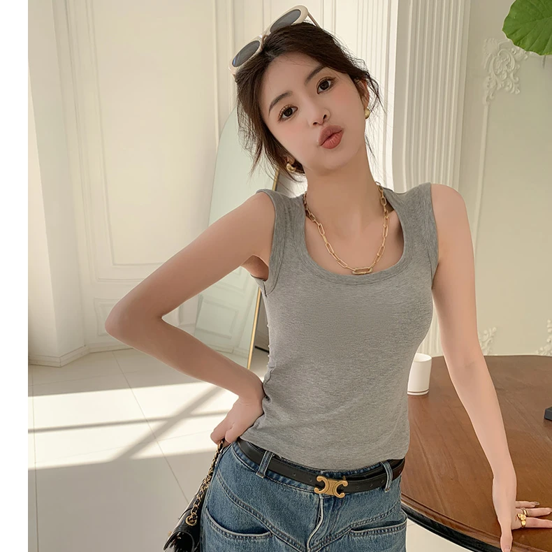 amarsex/艾梦.忆思【和风】春夏时尚简约螺纹内搭打底背心显瘦百搭