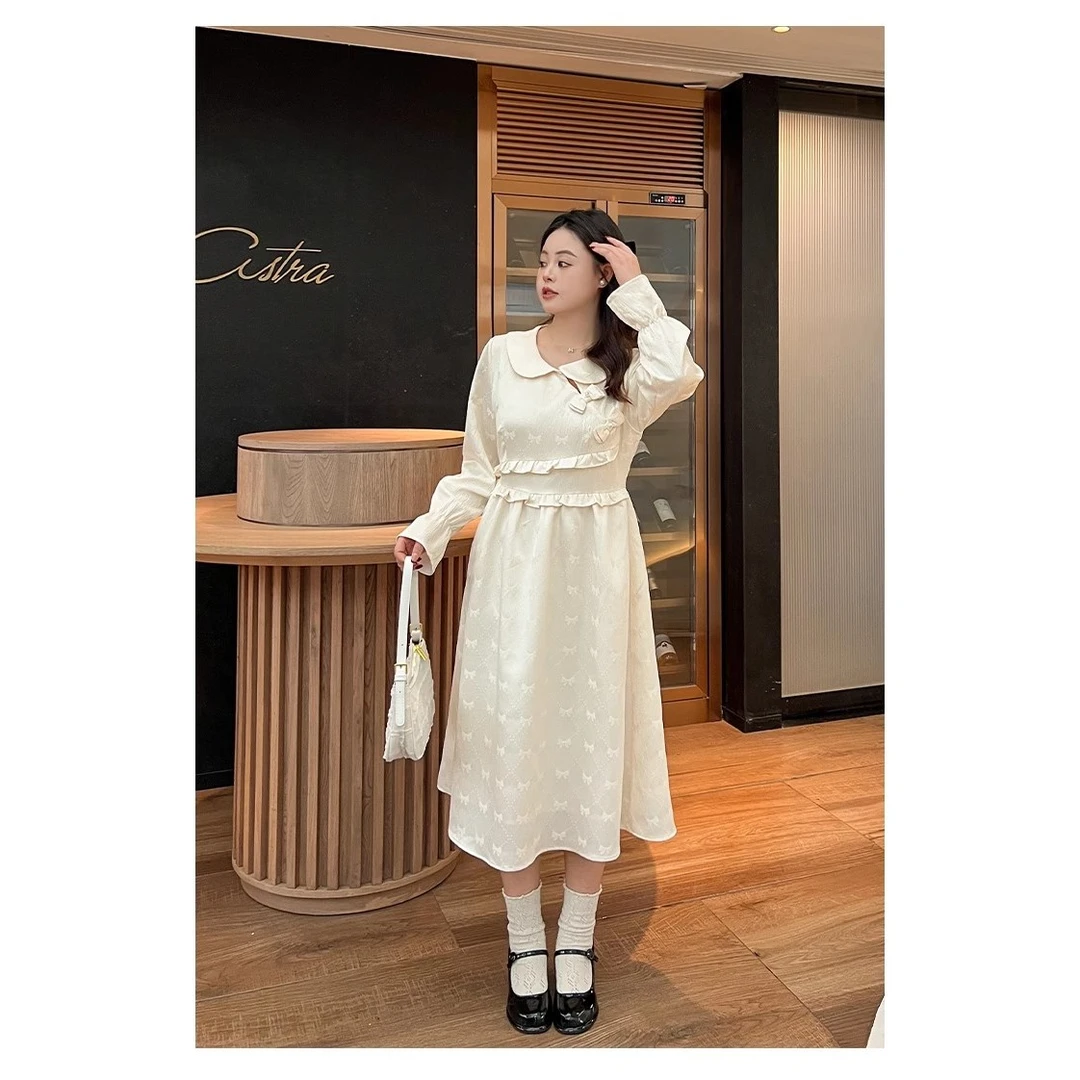 清-0168大码百分百甜美风新中式连衣裙