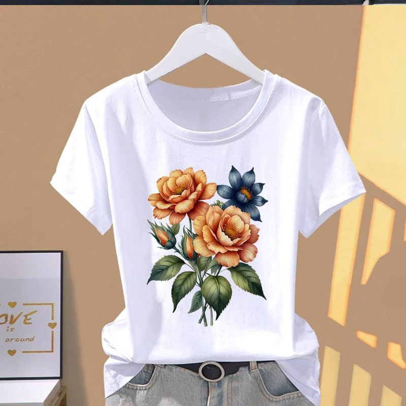 网红爆款可爱时尚女休闲个性圆领夏装印花通勤上衣ins韩版短袖T恤