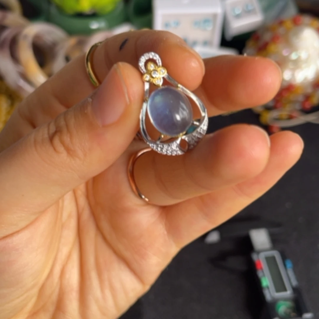 【闪购商品】海蓝宝石颈饰银S925镶嵌8