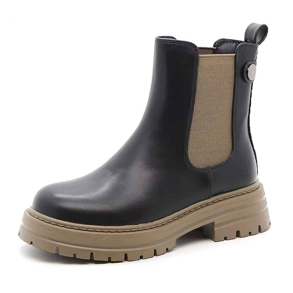 冬季3760加绒切尔西时尚厚底短靴23D