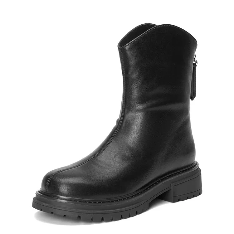 冬季1112加绒厚底瘦瘦靴时尚短靴女23D