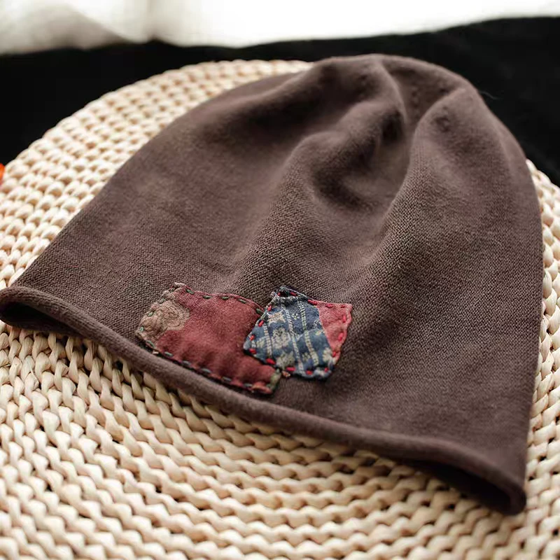 针织炒色复古做旧瓜帽女士时尚