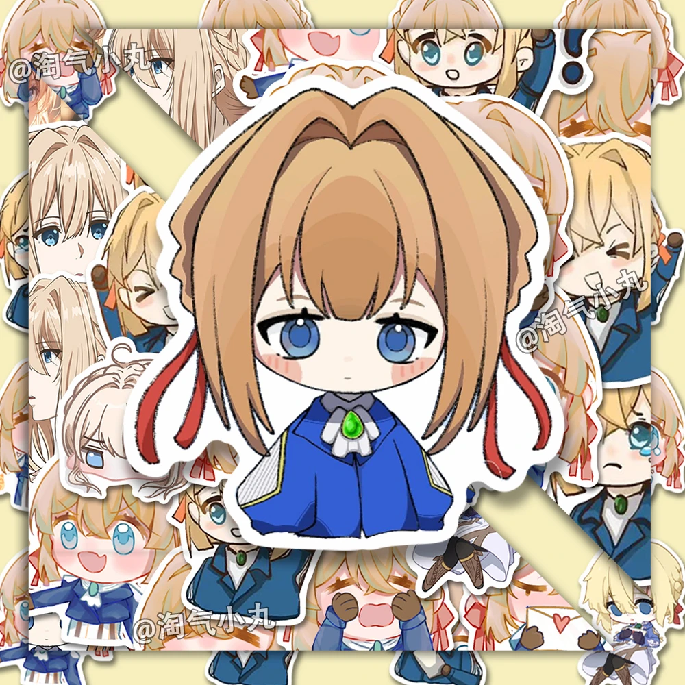 54张紫罗兰永恒花园薇尔莉特q版贴纸手机壳手账ipad贴画防水自粘