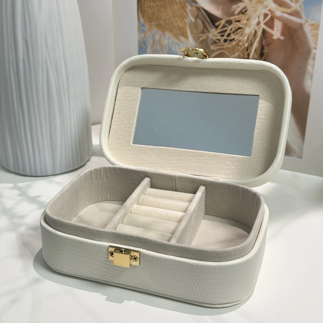 首饰盒/箱 【279】首饰盒时尚便携式饰品盒灰色精致极简