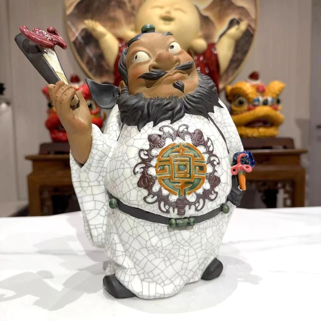 天师钟馗陶瓷工艺品客厅家居玄关酒柜装饰品非遗手工桌面中式摆件