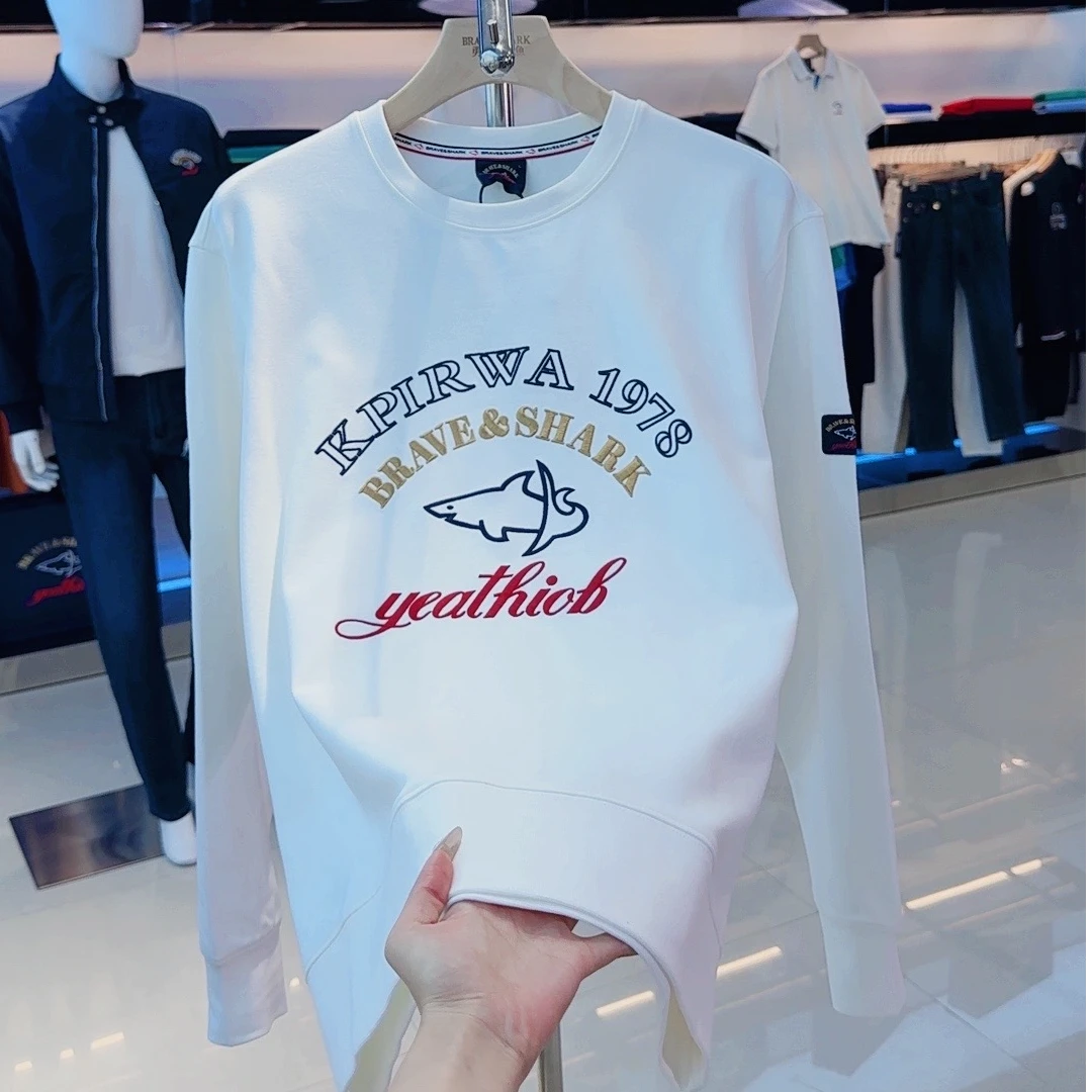 BRAVESHARK/勇士鲨鱼男时尚刺绣宽松圆领秋冬卫衣221109