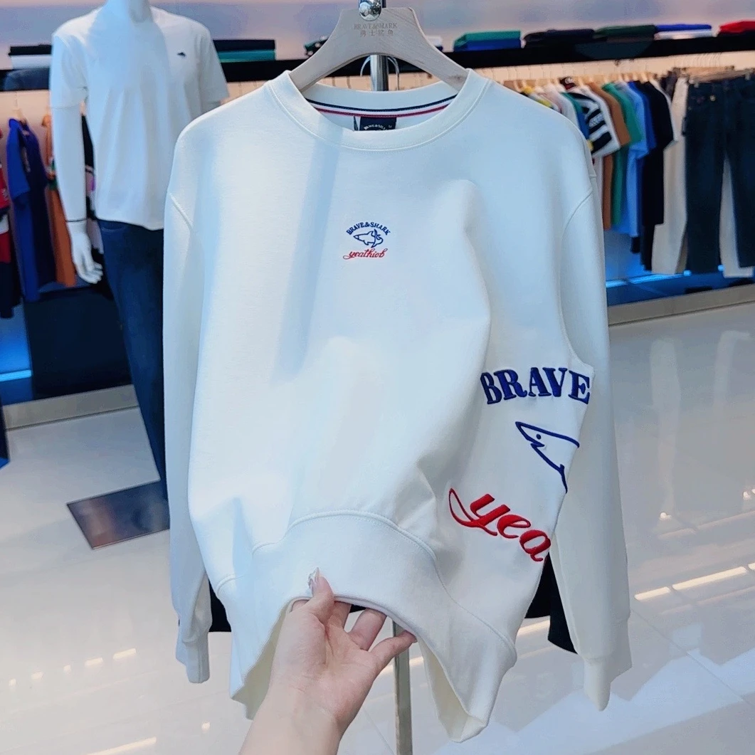 BRAVESHARK/勇士鲨鱼正品时尚字母刺绣圆领长袖卫衣8607