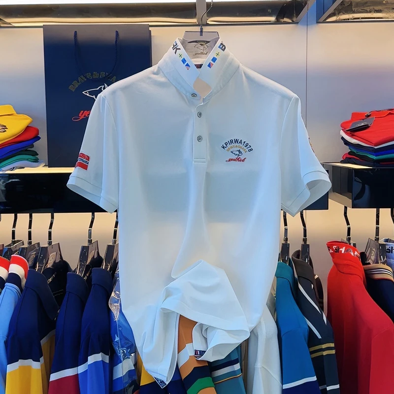 BRAVE&SHARK/勇士鲨鱼男士POLO衫翻领透气男款短袖撞色polo衫3439