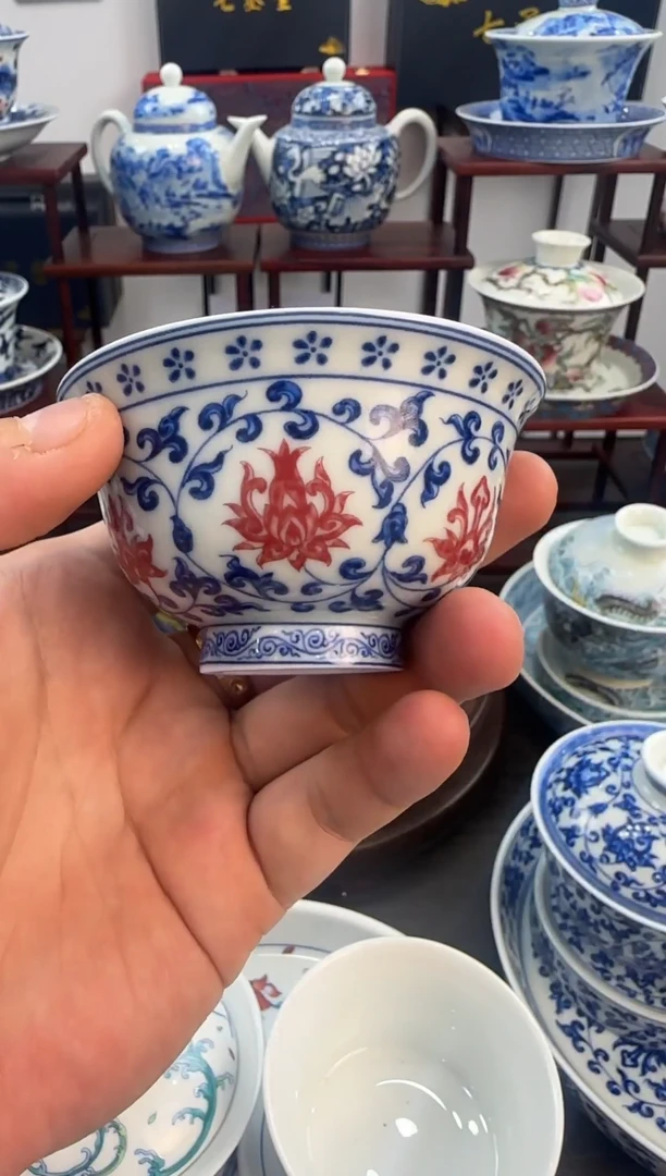 【闪购商品】茶具认准景德镇高温茶瓷@缠枝莲压手