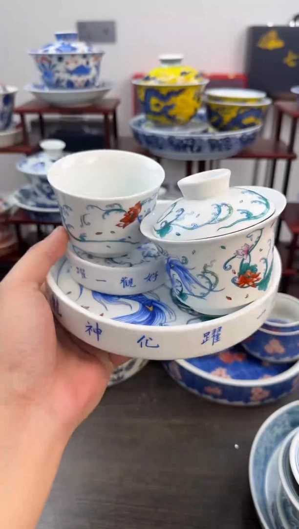 【闪购商品】茶具认准景德镇高温釉下彩@以梦为马套装