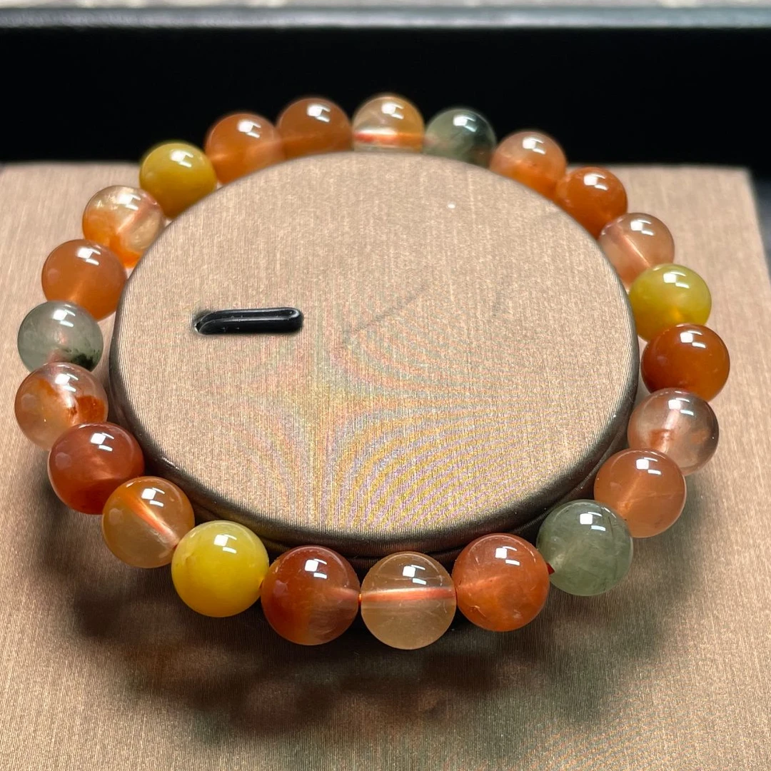 铜合金手链 彩色兔毛女性单圈手链女款素圈五彩精美