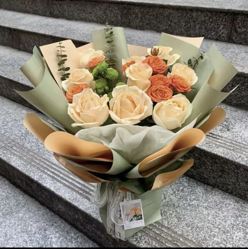 同城配送 9朵香槟玫瑰鲜花生日花束