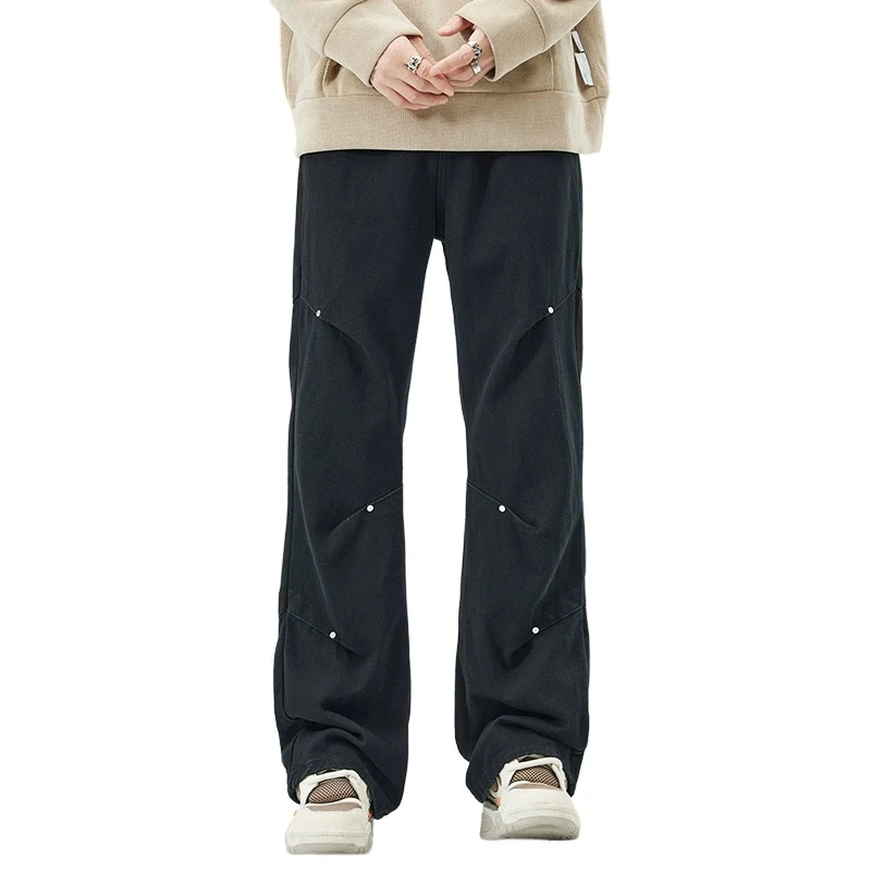 ppge街头美式高街牛仔裤潮牌户外设计感小众高级休闲直筒阔腿裤