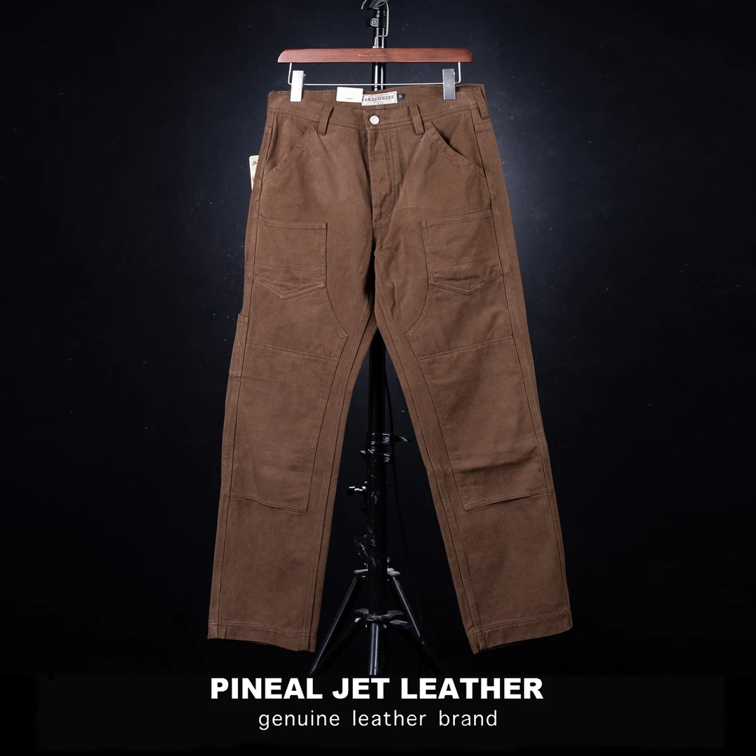 PJL2025新品男装经典美式复古重磅复古双膝直筒伐木工装裤K