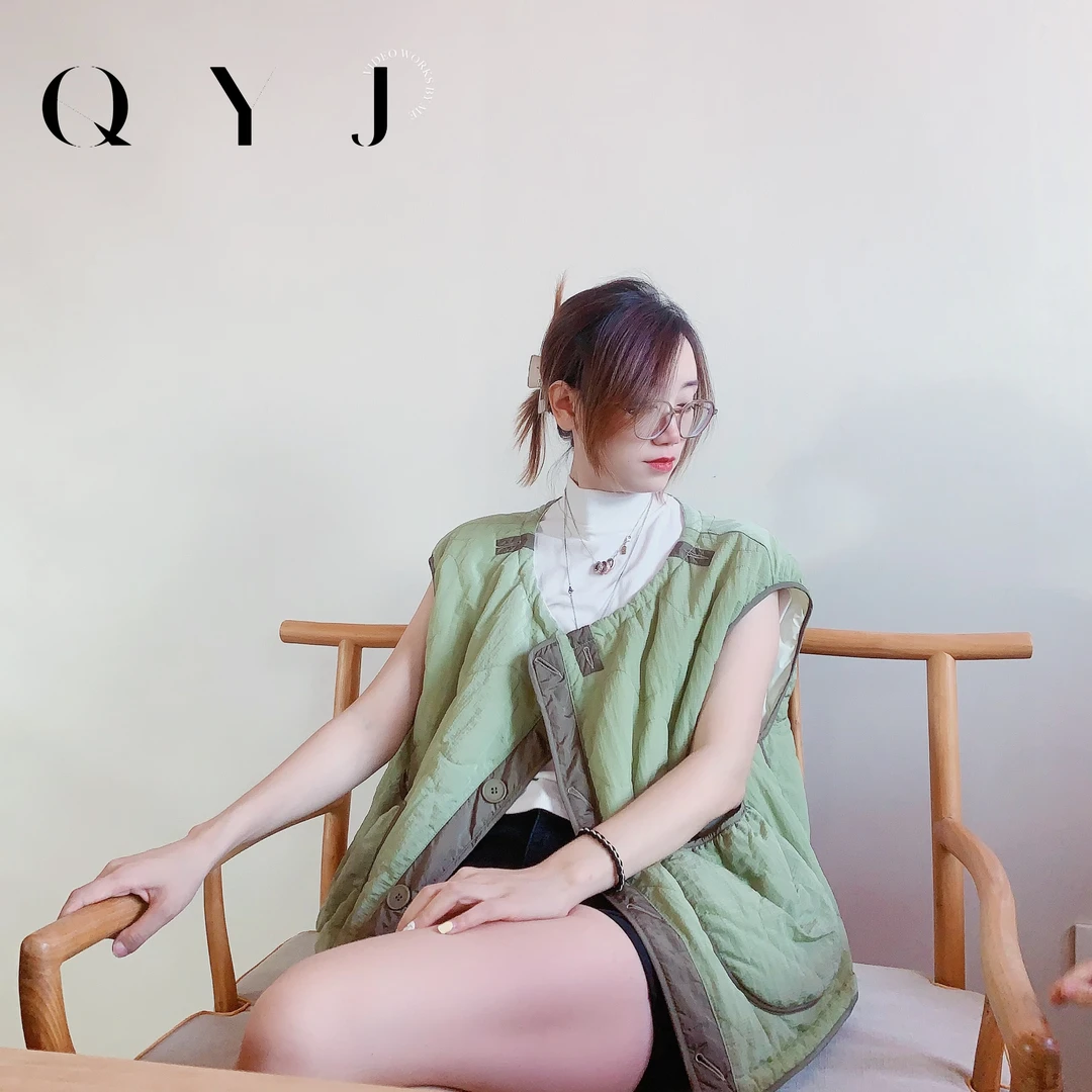 【QYJ棉服系】两面四季拼色小众设计带领款马甲棉服