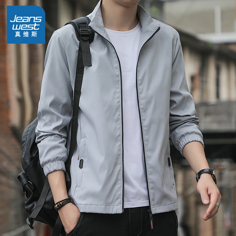 Jeanswest/真维斯男士外套秋季休闲潮牌时尚2025新款帅气百搭夹克