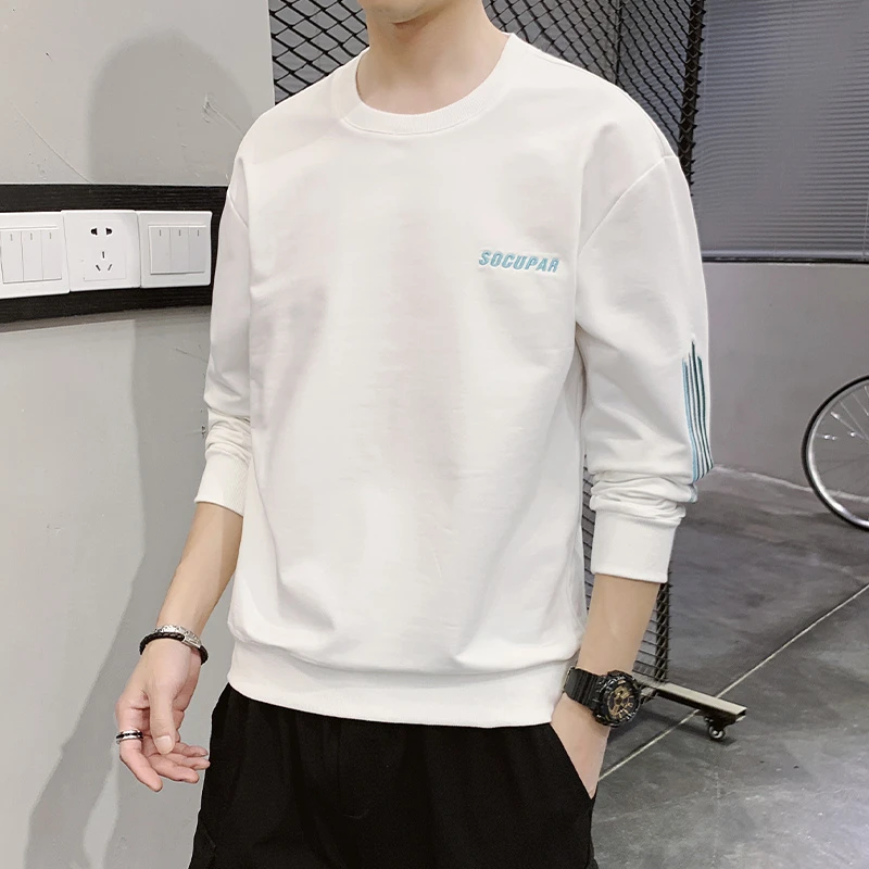 Jeanswest/真维斯男士圆领卫衣秋季 潮流休闲宽松百搭运动长袖T恤