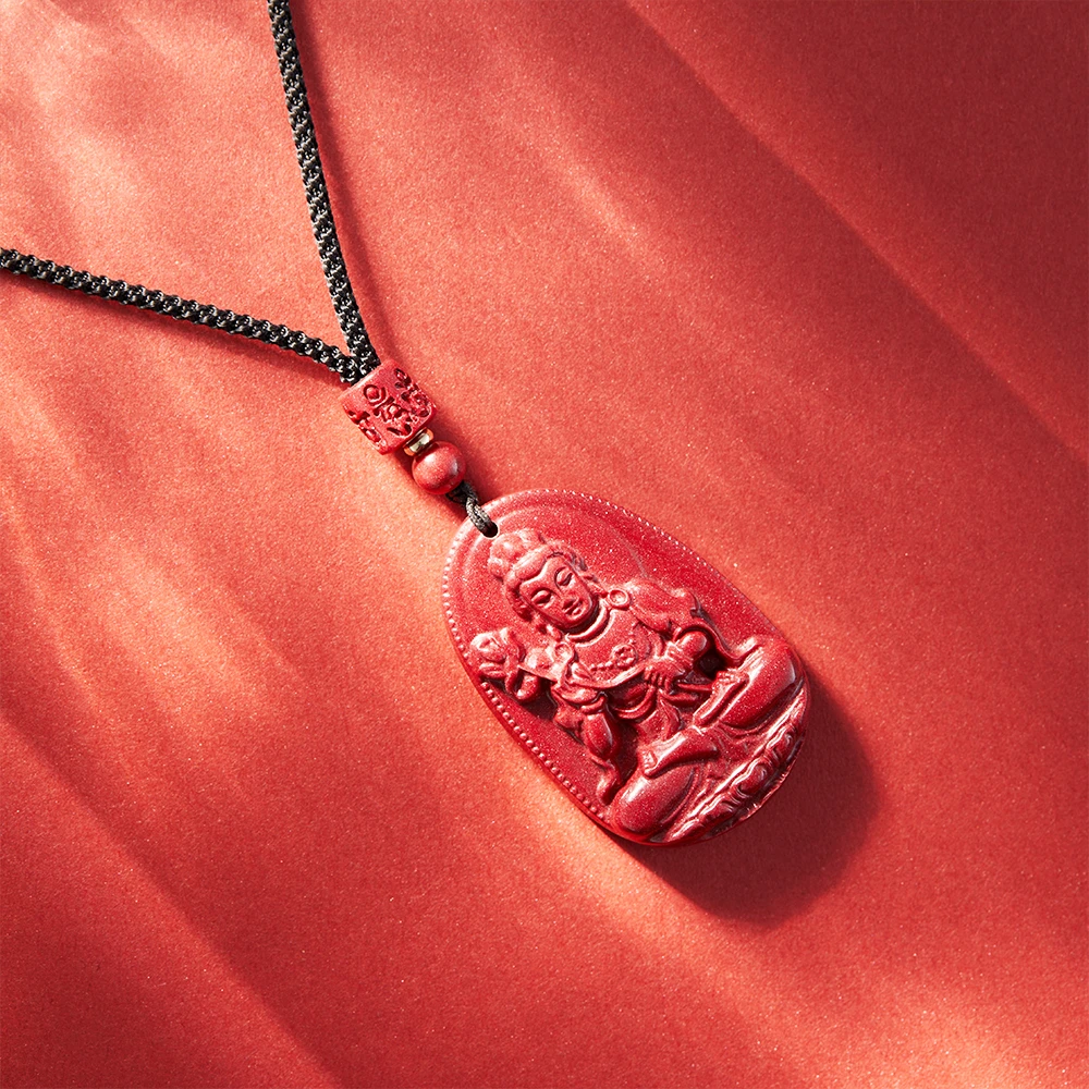 含辰砂工艺品【正品朱砂】高含量紫金砂生肖守护挂坠