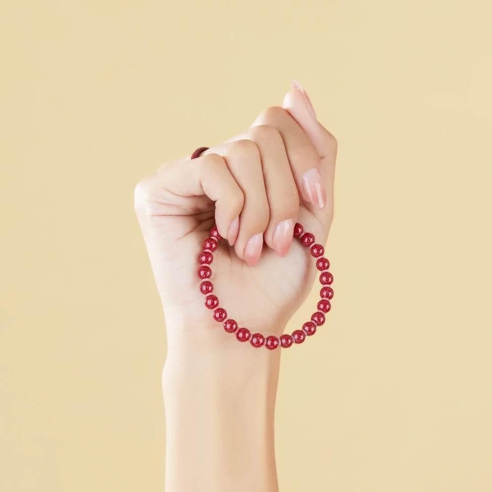 天然辰砂【玉化晶体砂】全透晶体砂毕业收藏级手串