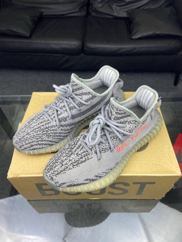 adidas休闲鞋Yeezy350灰橙40.5码配盒95新中古潮流椰子鞋