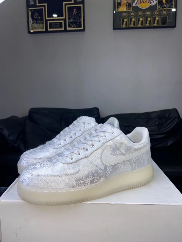 Nike休闲鞋AF1白丝绸44码原盒97新中古潮流时尚男鞋刮刮乐