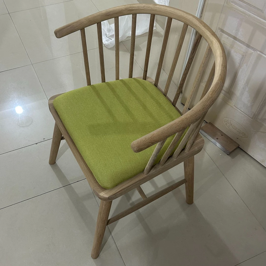 【新店福利】尾数白橡木北欧现代简约温莎公主椅软垫圈椅