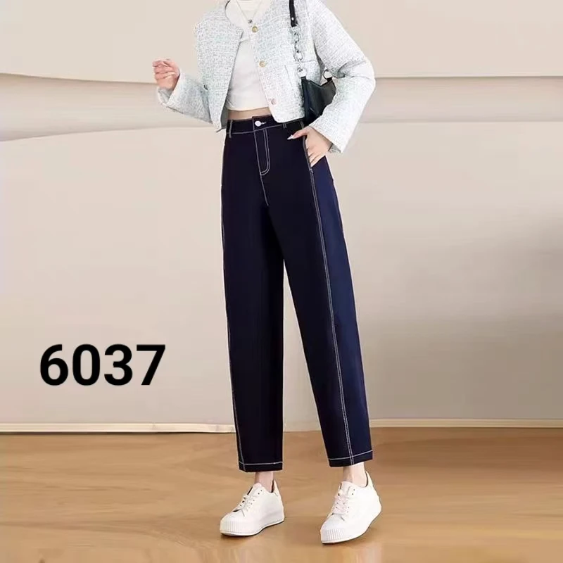 【薇姐清仓】X高货修身新款松紧腰弹力显瘦萝卜裤 6037