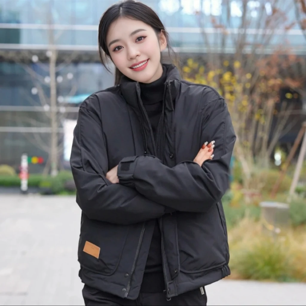 2024年拉链立领长袖秋冬防风短款冬季男士棉服情侣百搭宽松外套