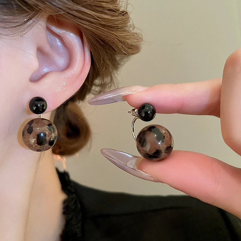 铜合金耳饰 【一款两戴】法式小众设计感豹纹洋气时髦-514