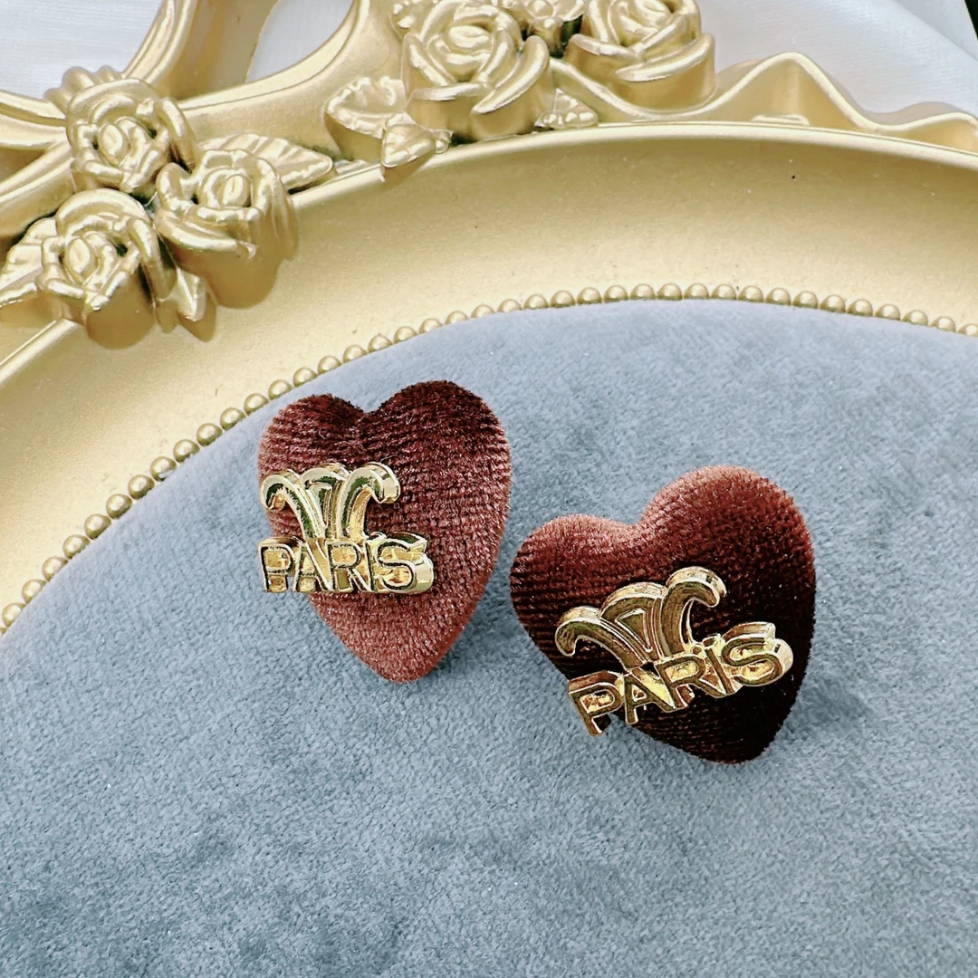 铜合金布艺耳饰 法式时尚大气优雅经典设计感-833