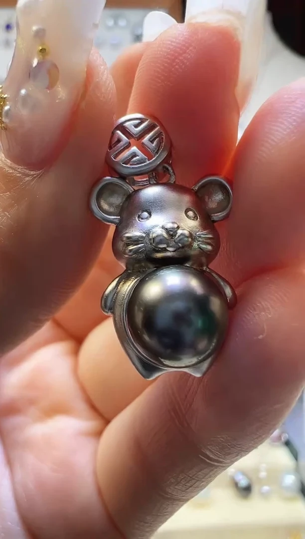 【闪购商品】海水珍珠吊坠(不含链)银S925镶嵌大溪地吊坠