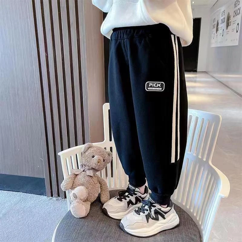 女童裤子春秋新款潮卫裤宽松儿童运动休闲男宝宝洋气外穿加绒裤子