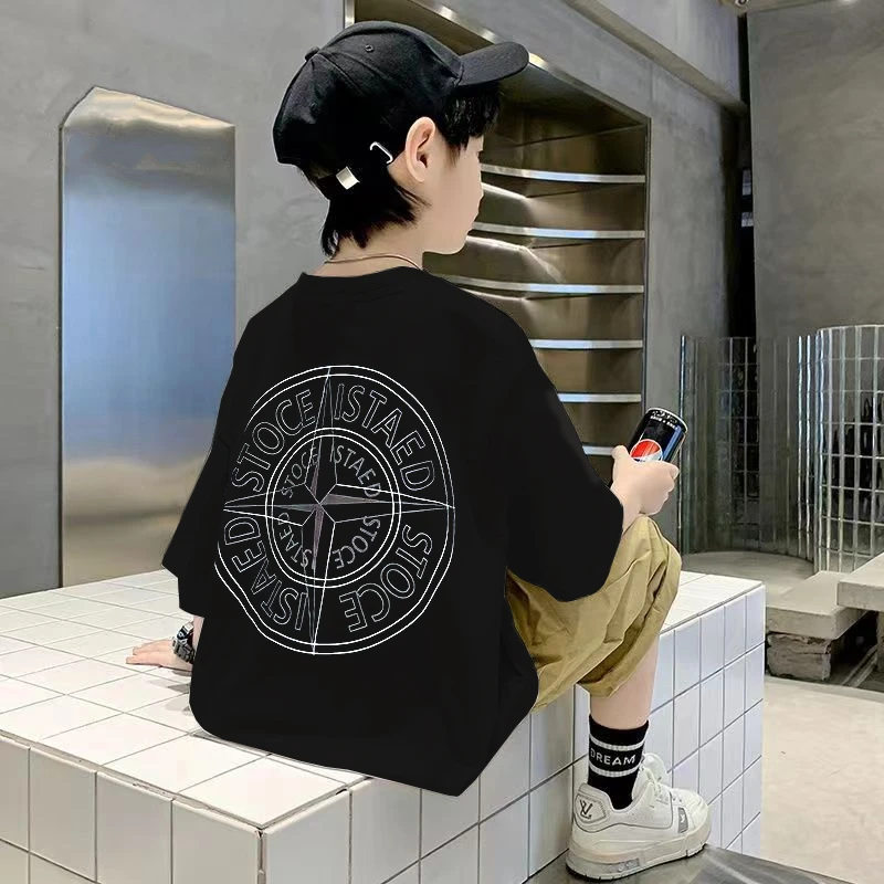 夏季儿童短袖宝宝大童小童潮款时髦中大童半袖夏天中大童潮流薄款