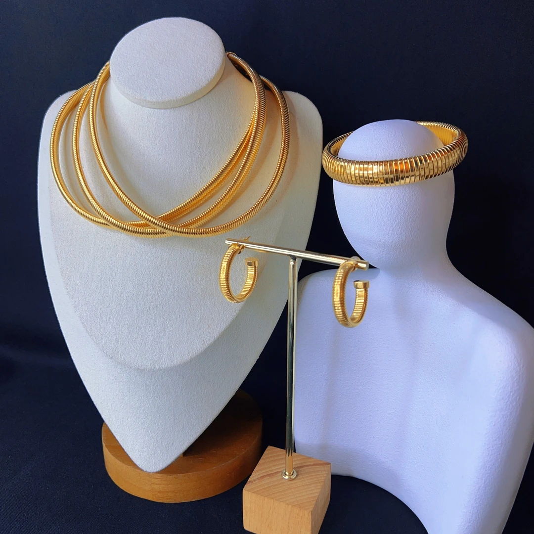 钛钢项链 哈尼西牧钛钢时尚华丽三件套#0006927