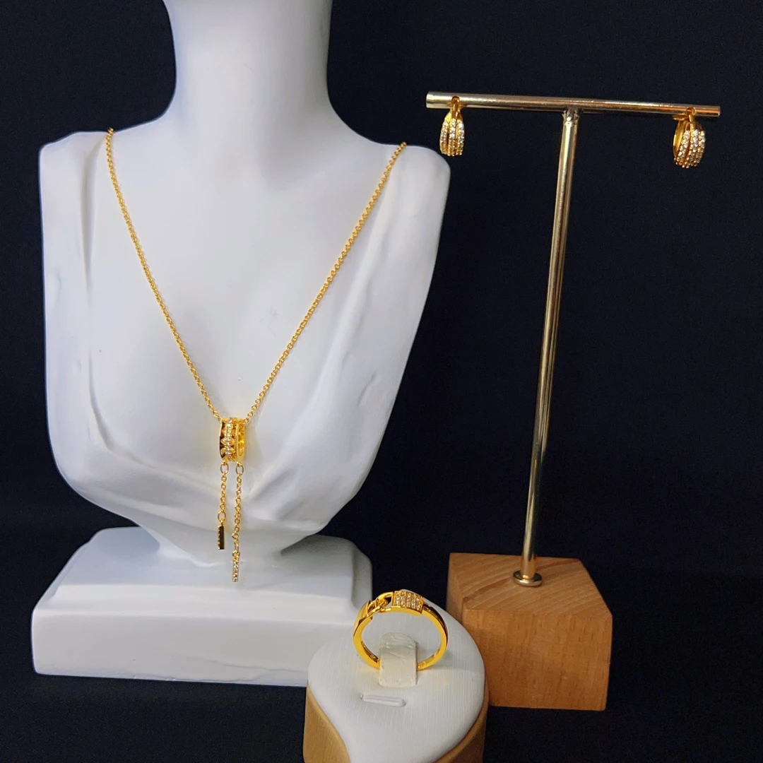 铜合金项链 哈尼西牧铜合金时尚三件套#0007526