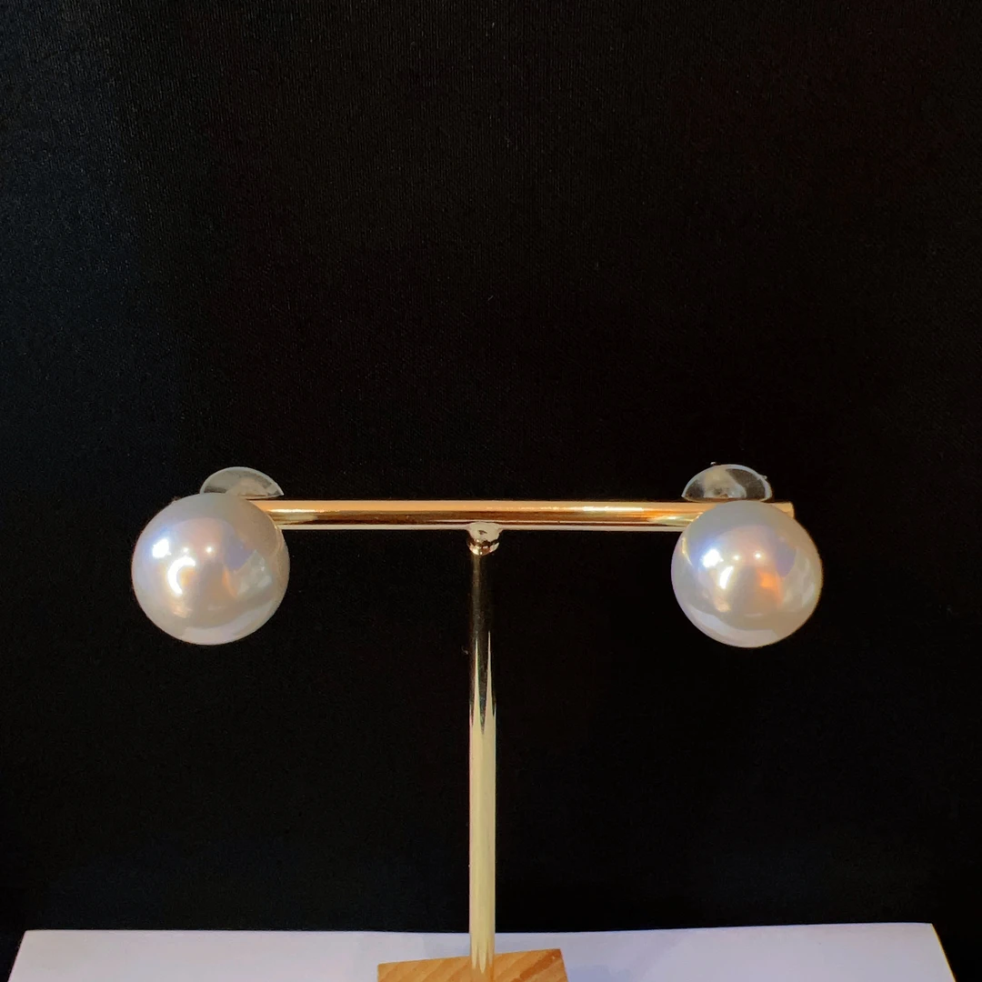 铜合金仿珍珠耳饰 哈尼西牧时尚耳钉#0007333